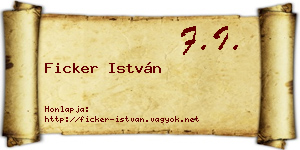 Ficker István névjegykártya